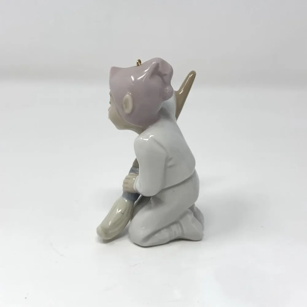 Lladro 5938 Elf with Paintbrush Christmas Ornament Porcelain Figurine